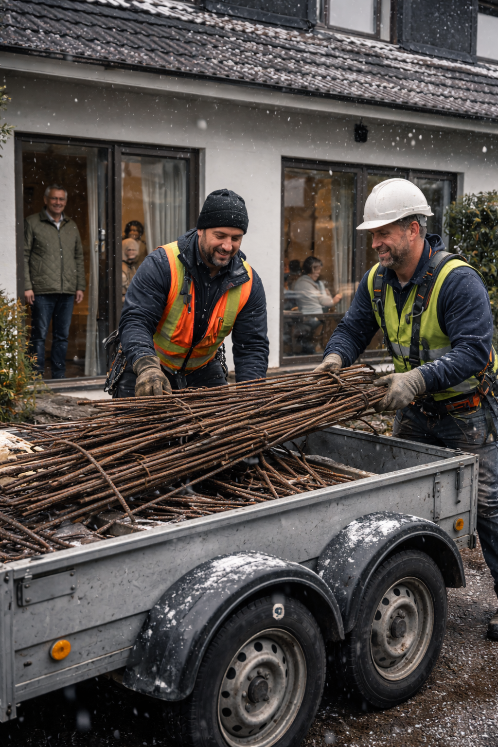 Fachgerechte Entsorgung auf einer Baustelle