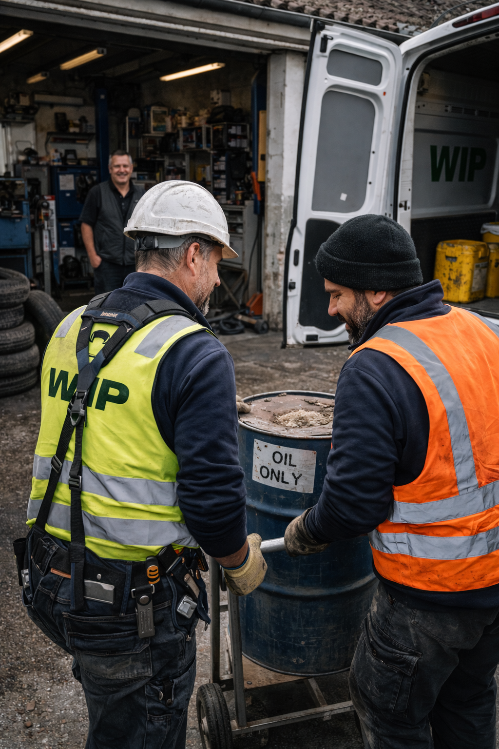Container und Trennung von Baustellenabfällen